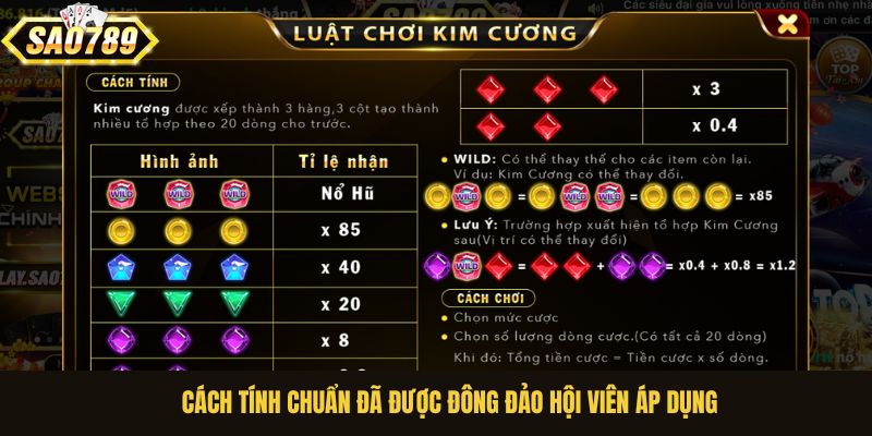 Cách tính chuẩn đã được đông đảo hội viên áp dụng